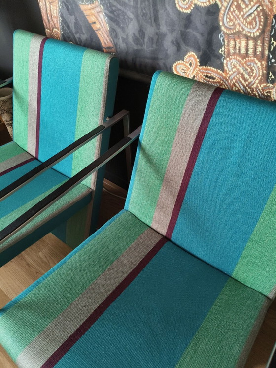 Lot de 2 Fauteuils Arco 'Frame' Originaux – Burkhard Vogtherr (Bon État) – rvs, Textile (photo 3 of 10)