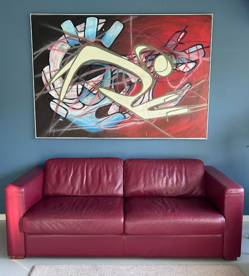 Set van 2 leren banken (Perida) - zgan