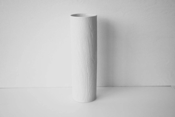 Image 1 of Mid-century modern Op-Art Studio Line bisque porcelain vase by Werner Schreib for Rosenthal, 1960s