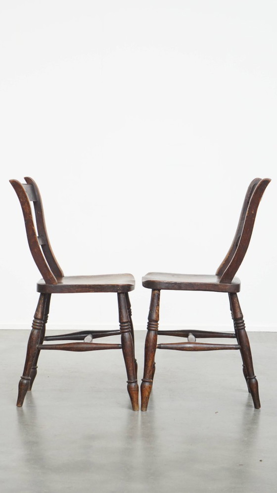 Image 1 of 10 x Antique English Oxford dining/kitchen chair