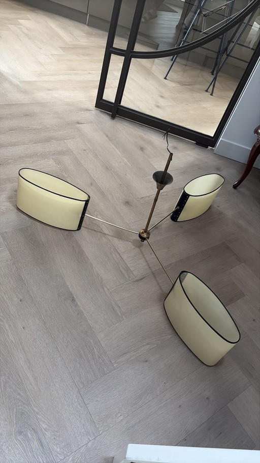 Vintage: Drie Armige Plafon Lamp Maison Liunel