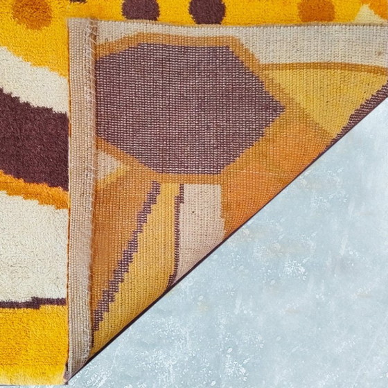 Image 1 of Coppia di tappeti/arazzi francesi in pura lana, di ispirazione costruttivista, risalenti agli anni '50, estremamente rari.