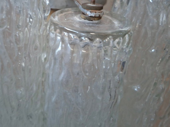 Image 1 of Vintage Murano Glass "Ice Effect" Chandelier – 1970s – Mid-Century Design