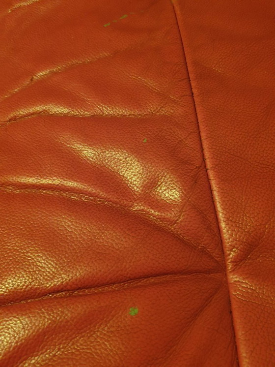 Image 1 of Vintage bankstel, imitatieleer, rood