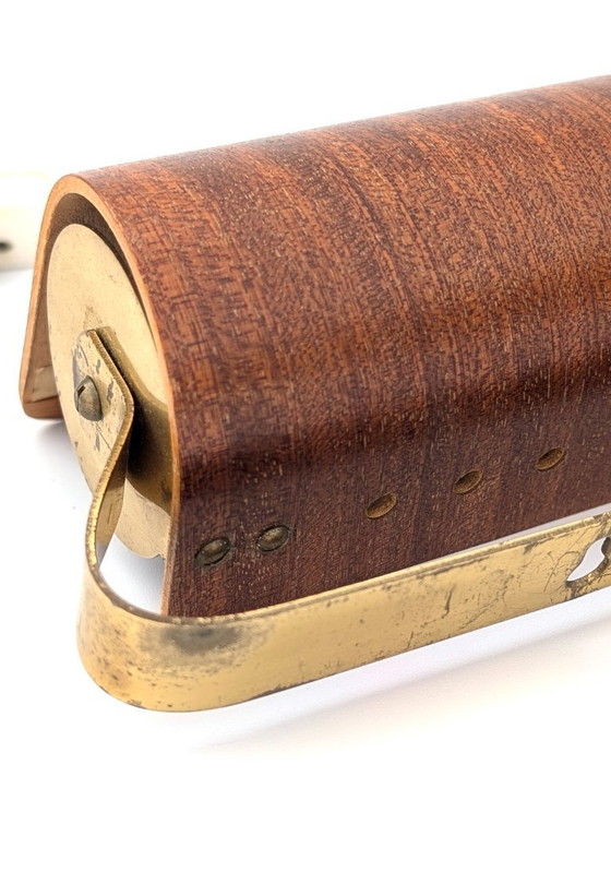 Image 1 of Lampada da lettura svedese da parete in teak e ottone anni '50