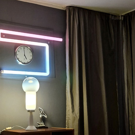 Image 1 of Exclusive Large Murano Glass Alabaster Table Lamp Vintage Art Mid Century 60s 70s