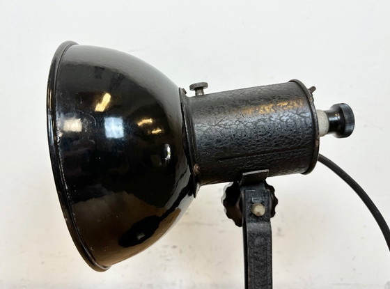 Image 1 of Vintage Black Enamel Table Photo Lamp, 1950s