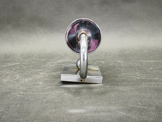 Image 1 of Czech Art Deco Chrome and Champagne Glass Wall Light, 1930s