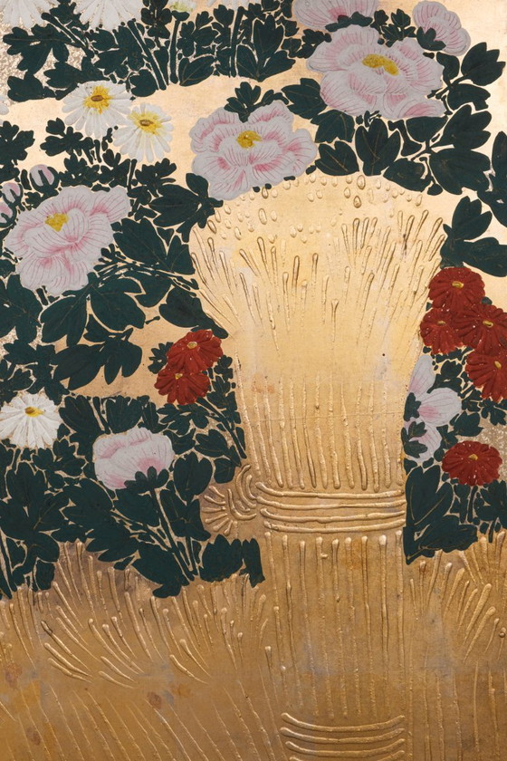 Image 1 of Antique Japanese 6-Panel Folding Screen Rinpa School-style