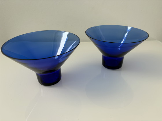 Image 1 of Mid Century Classic martiniglazen in kobaltblauw