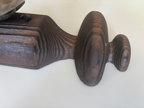 Image 1 of Original 1970s vintage wall lamps – set of 3, bubble glass & wood