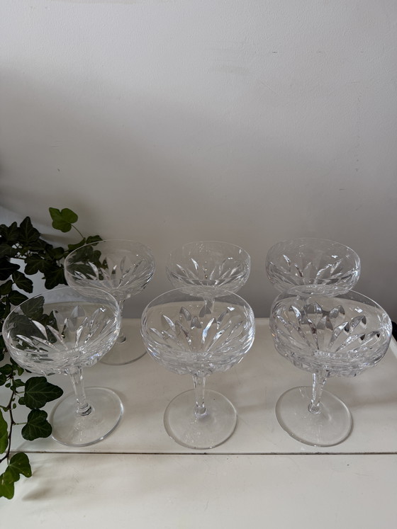 Image 1 of Ensemble de 6 coupes à champagne vintage en cristal