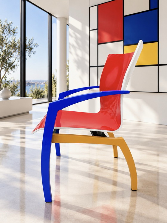 Leolux Camarilla Sedia da pranzo "Mondriaan" / De Stijl, Sedie da pranzo, Legno, Blu (foto 4 di 6)