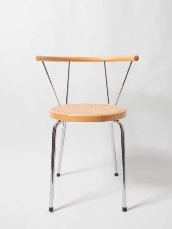 Image 1 of Sedie in rattan con cromature, nello stile di Cesca