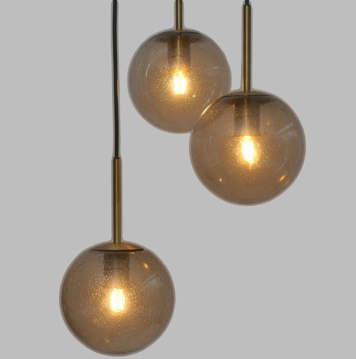 Peill und Putzler Kronleuchter aus 70er Jahren mit Blasenglas