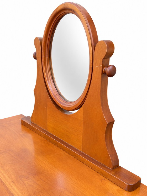 Kersenhouten console Kaptafel met draaibare ovale spiegel – Wood, Glass (photo 7 of 9)