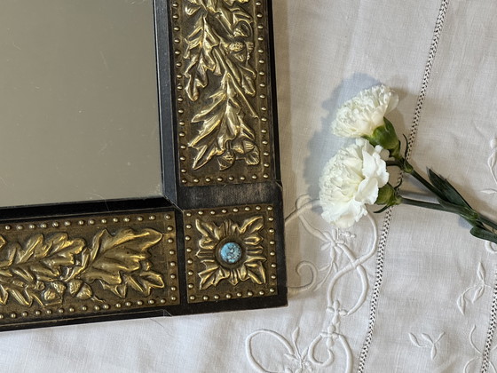Image 1 of Rare vintage turquoise mirror