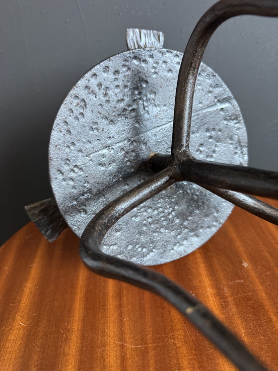 Image 1 of Antiker Kerzenständer aus Schmiedeeisen im brutalistischen Stil