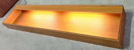 Zwevend Teak Dressoir / Plank van Teak met Verlichting, Denemarken jaren 60 – Wandrek, Wood (photo 6 of 11)