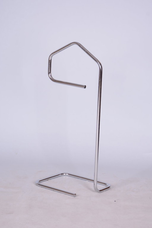 Restored Bauhaus Clothes Valet, Chrome-Plated Steel, Czech, 1930s – kapstokken, Metal, polished steel