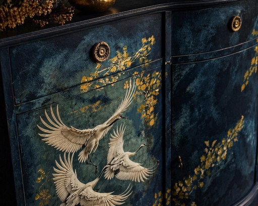 Luxury hand-painted sideboard - Indochine - House of Cranes