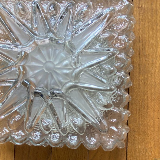 Image 1 of Vintage wall sconce in antique glass, square ceiling light, 23 cm