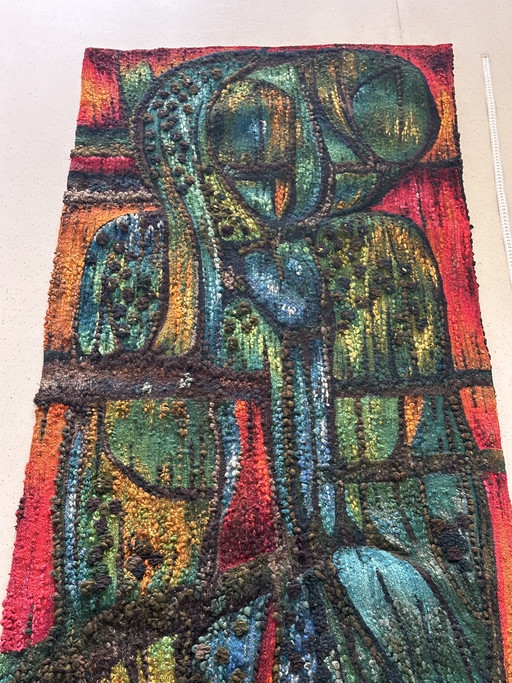 Kilim polonais « Puszcza » H. Sułkowska pour ZWW, années 1970 (2,15 x 0,95)