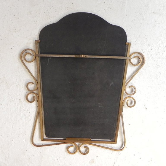 Specchio vintage con cornice in ottone, anni '50 – Glass (photo 9 of 9)