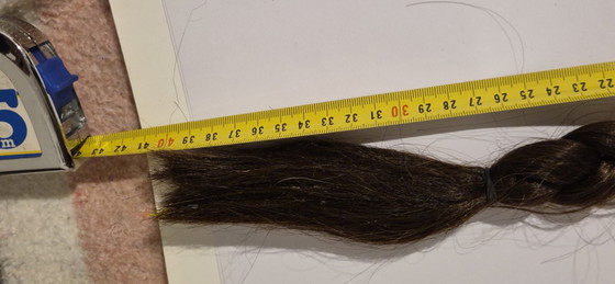 100% Natural VIRGIN Hair - 40 cm / 52g (Dark Brown) – Decorative Objects, Other (photo 6 of 7)