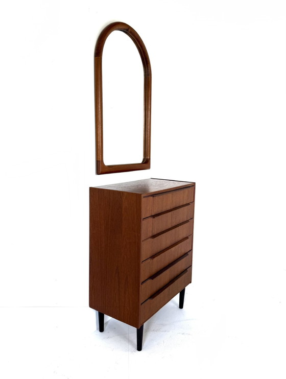 Image 1 of Miroir vintage en teck, Vildbjerg møbelfabrik '60