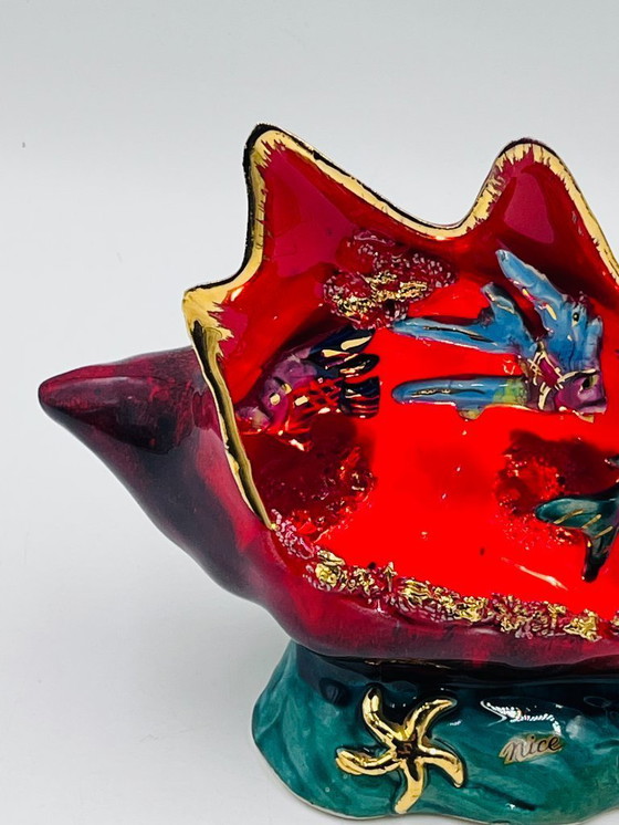 Image 1 of Vallauris signed seashell lamp – Luminous marine decor