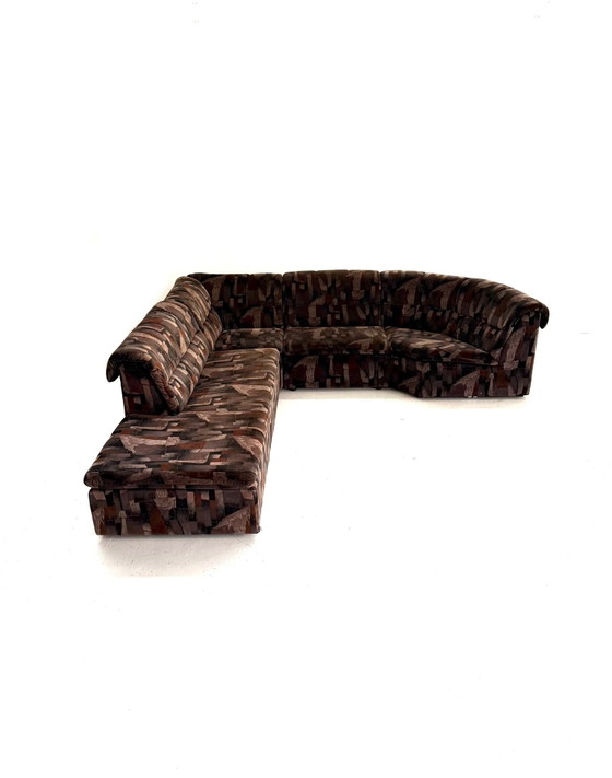 Canapé modulaire 4 pièces vintage des années 80 – Canapés modulables, Bois, Textile (photo 13 of 13)