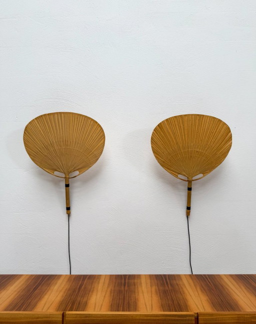 1970er Vintage Set von 2 Uchiwa III Wandleuchten von Ingo Maurer für M-Design