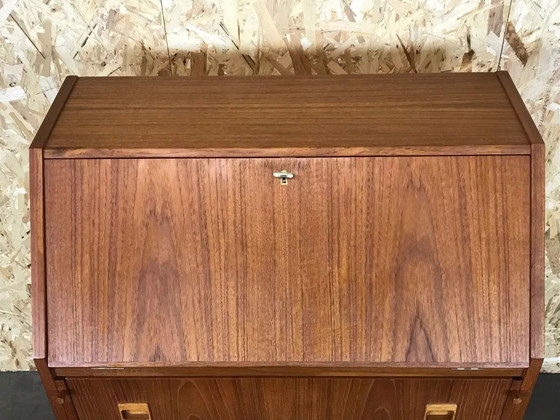 Image 1 of 60s 70s teak secretaire ladekast Deens Modern Bureauontwerp Denemarken 60s 70s