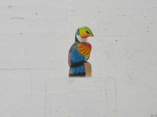 Hand-painted wooden toucan – colorful vintage decoration
