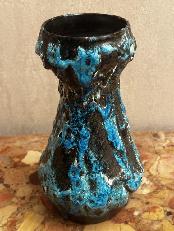 Image 1 of Vaso Fat Lava Blue - Atelier du Cyclope Annecy - anni '60 -'70