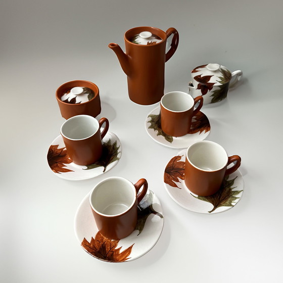 Image 1 of Set Espresso Italien Vintage par Oven King - Elégance Mid Century peinte à la main