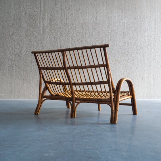 Mid-Century Rattan & Bamboo Two-Seater Lounge Sofa – 2 seaters (photo 11 of 18)