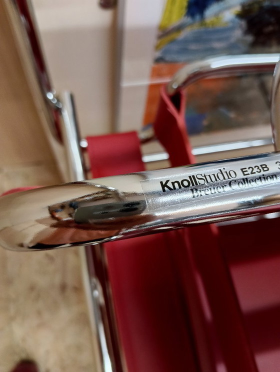 Image 1 of KNOLL Studio Set van 2 WASSILY B3 fauteuils (NIEUW) in rood leer