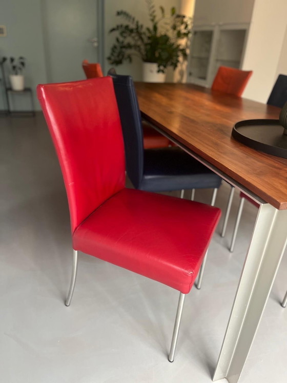 Image 1 of 6x Plantagie Leather Dining Chairs