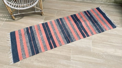 Cotton Kilim rug 1980s