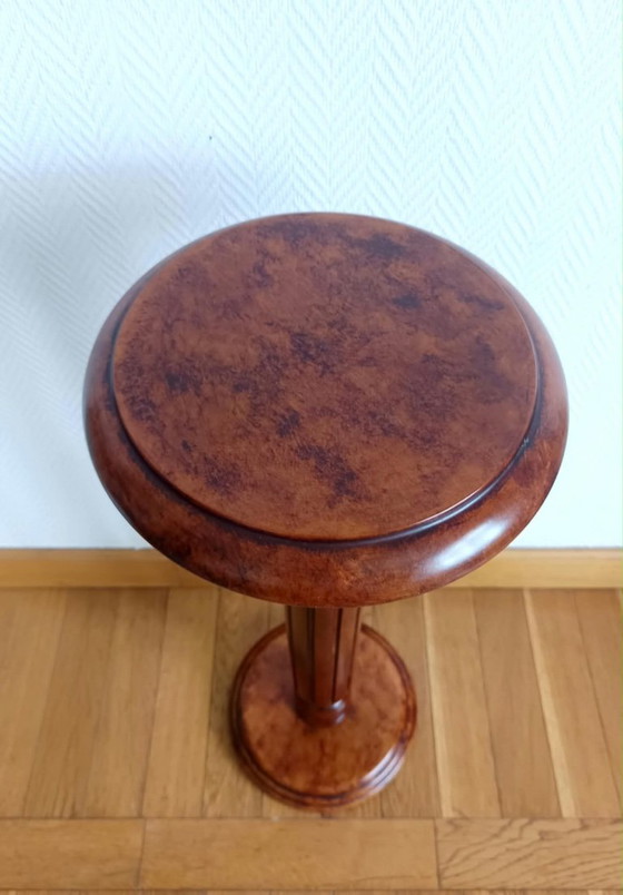 Sellette colonne en bois teinté mouluré – Objets déco (photo 6 of 6)