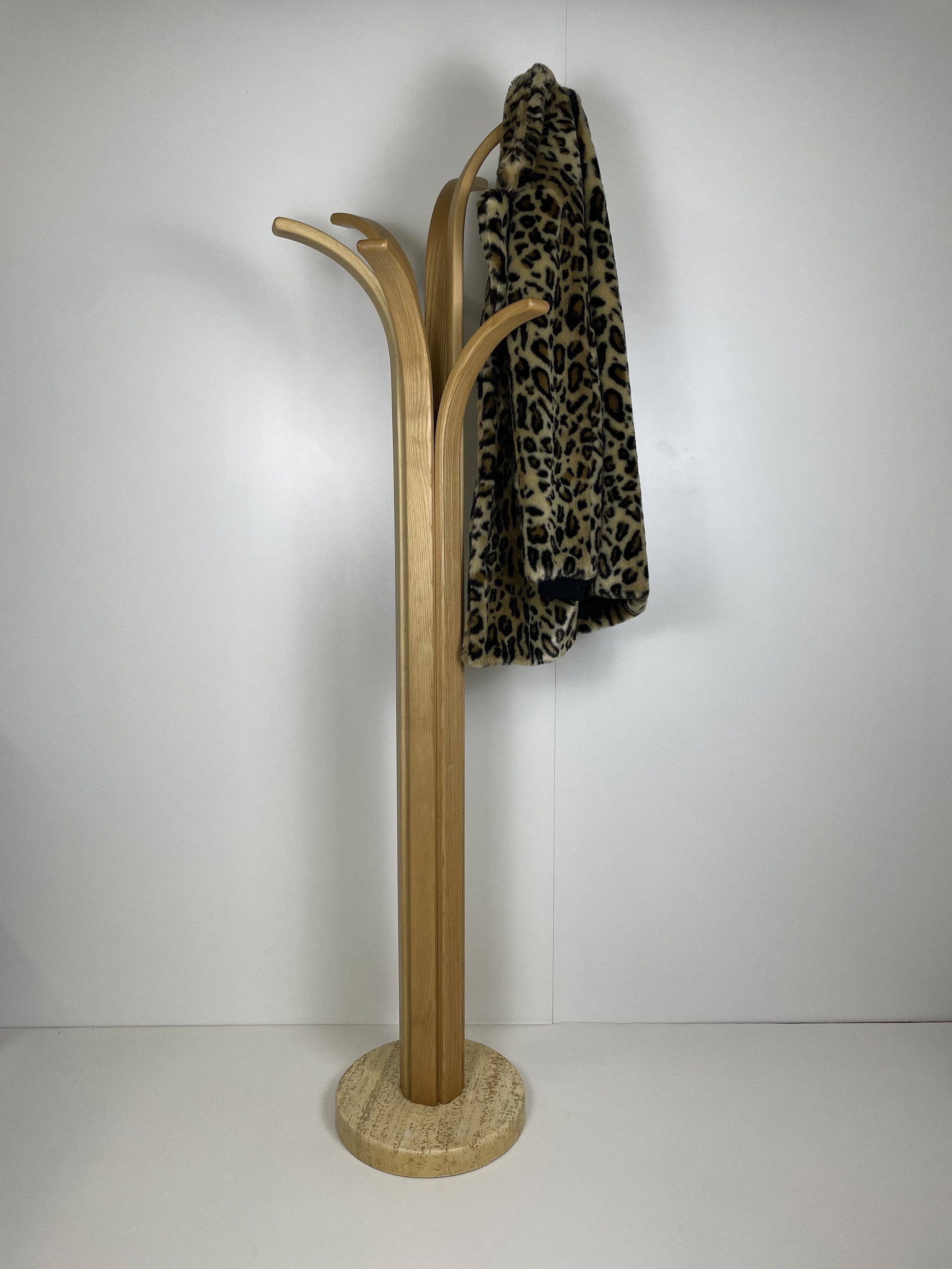 Italian Design Standing Coat Rack Palm Tree Travertine Base 750 Whoppah