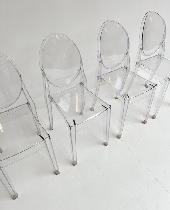 Image 1 of Set of 4 Victoria Ghost chairs by Philippe Starck for Kartell, after 2000