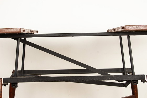 Image 1 of Mesa alta y baja danesa de teca y madera lacada en marrón, modelo Smørrebrød 1960.