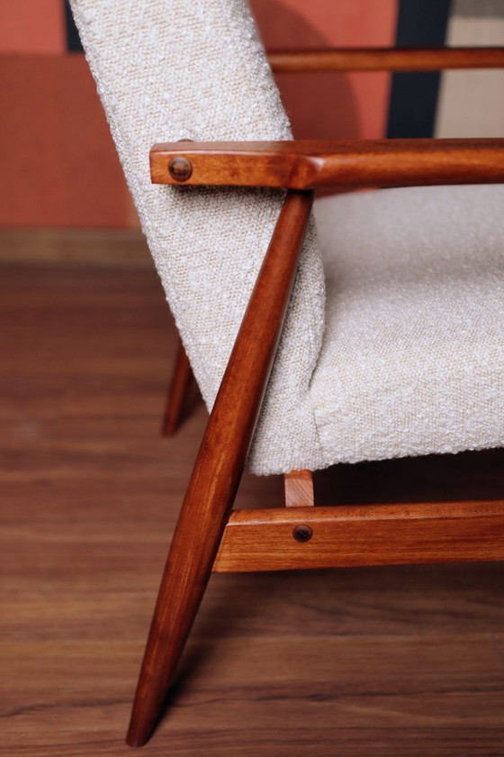 Image 1 of Vintage Lounge Chair Wit Bouclé Mid Century Design