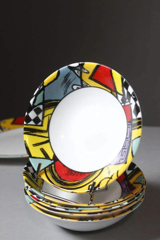 Arcopal France - Stoviglie di design Memphis post-moderno 13 pezzi anni '80 – Vetro (photo 6 of 8)