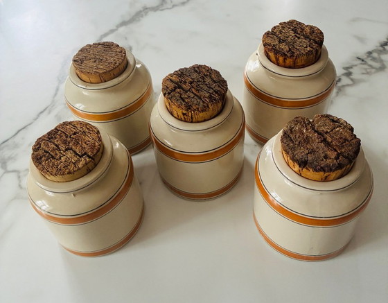 Image 1 of Lot 5 pots à épices vintage LML France Marin Laflèche