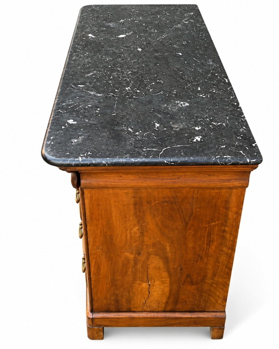Louis-Philippe Stil Sekretär-Kommode 19. Jahrhundert Nussbaum- und Maserholzfurnier – Kommoden, Wood (photo 8 of 9)