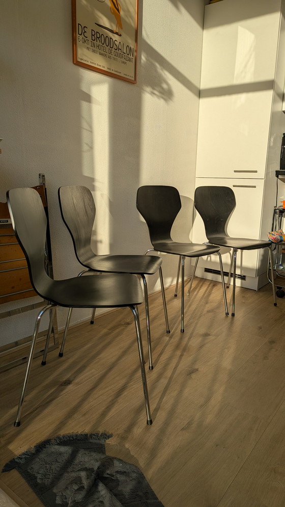 Image 1 of Set of 4 Phoenix Dining Chairs – Denmark 1980s Deens Stoelen